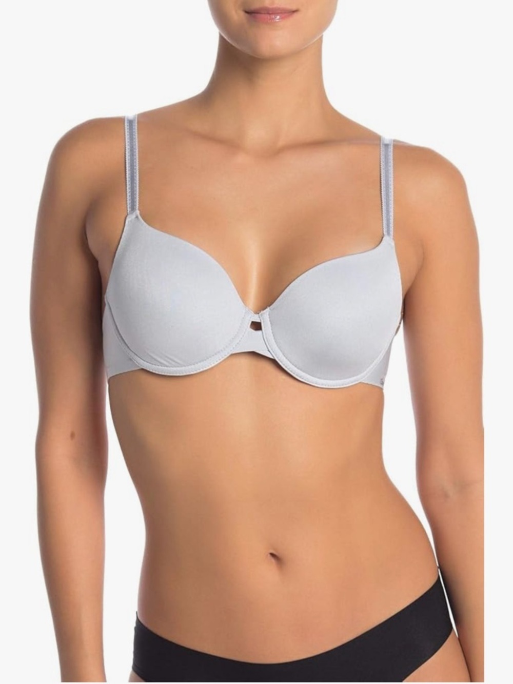 NWT Women's Chantelle Bra 32F Light Grey, Soft Flex Plunge T-Shirt Bra